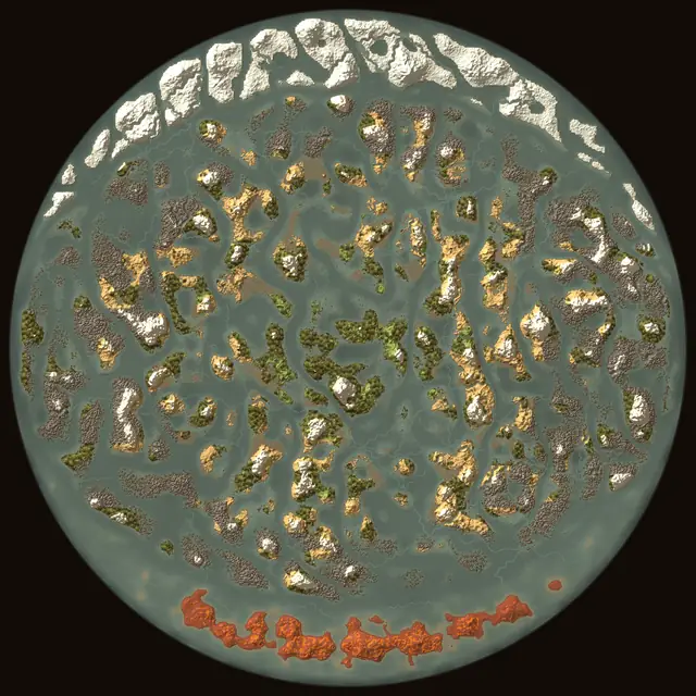 World map of Valheim seed 7KJglM3wZX: biomes and coastlines