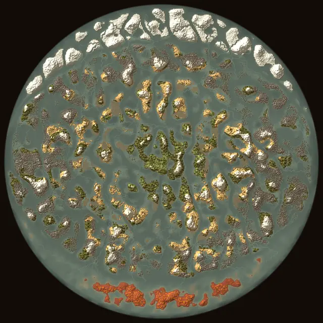 World map of Valheim seed AzLlcmCbm4: biomes and coastlines
