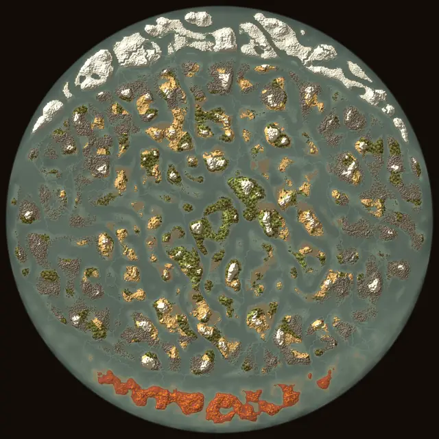 World map of Valheim seed BfzUb9zzLf: biomes and coastlines