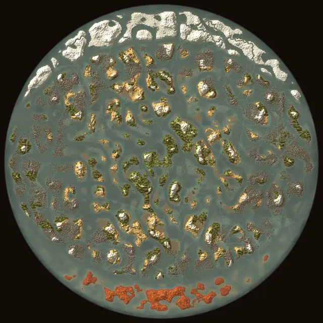 World map of Valheim seed K3E7YnxUDV: biomes and coastlines