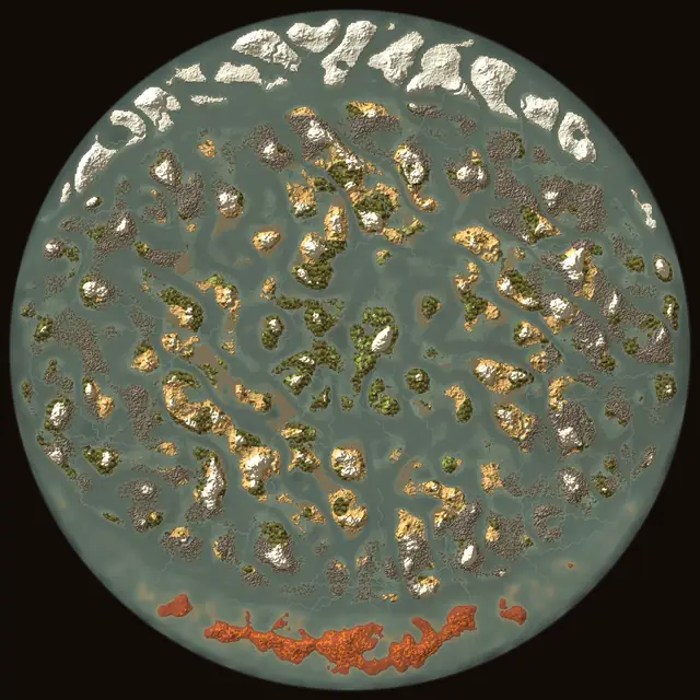 World map of Valheim seed SFYl0QhtzP: biomes and coastlines