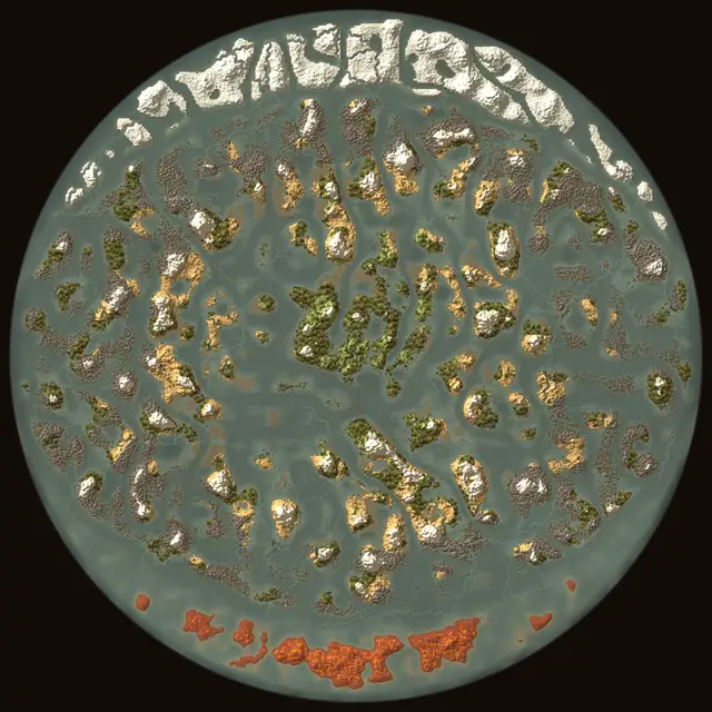 World map of Valheim seed SRXAGnwAEc: biomes and coastlines