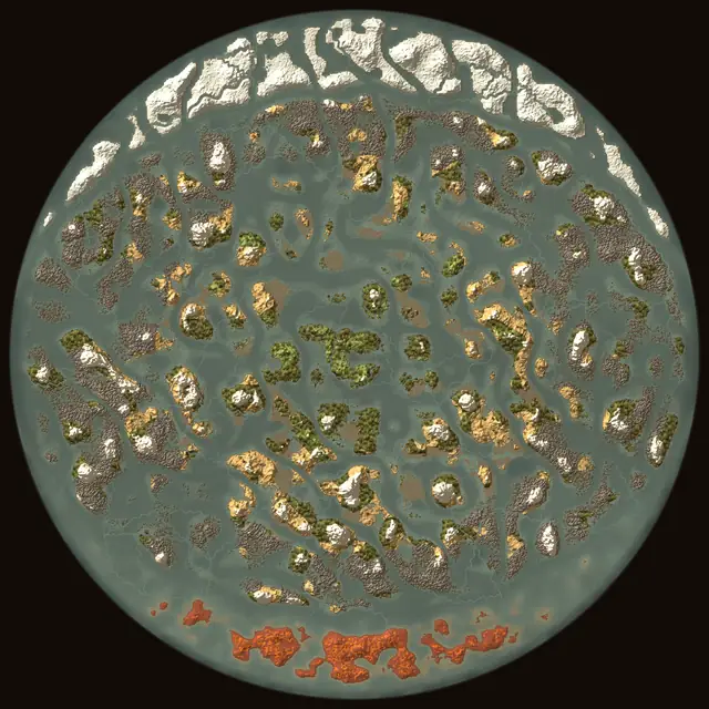 World map of Valheim seed aT8MfspY78: biomes and coastlines