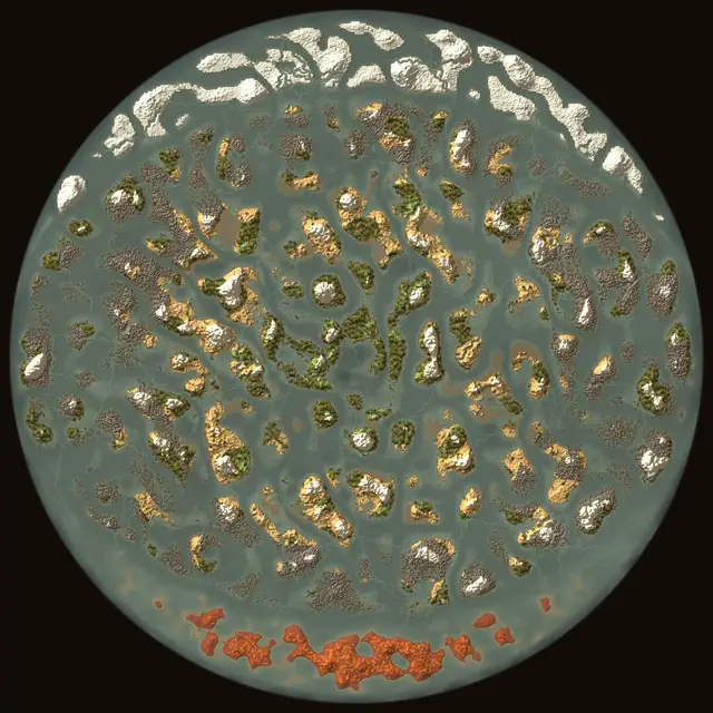 World map of Valheim seed af9cE4FelL: biomes and coastlines