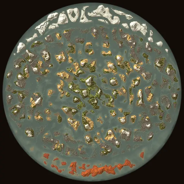 World map of Valheim seed bAHdRbYfkG: biomes and coastlines