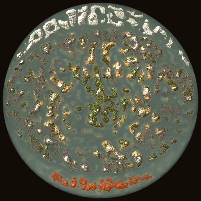 World map of Valheim seed befNuZTDrs: biomes and coastlines