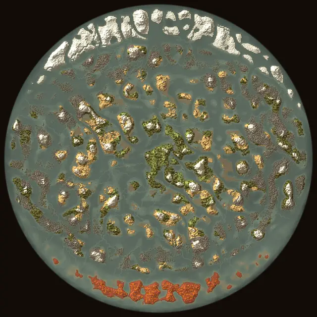 World map of Valheim seed i8dHBBj8Lk: biomes and coastlines