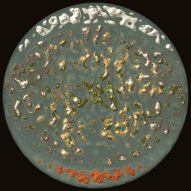 World map of Valheim seed v3vMRMpPxc: biomes and coastlines