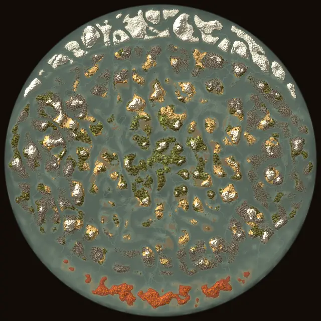 World map of Valheim seed xnhV3VH3LW: biomes and coastlines